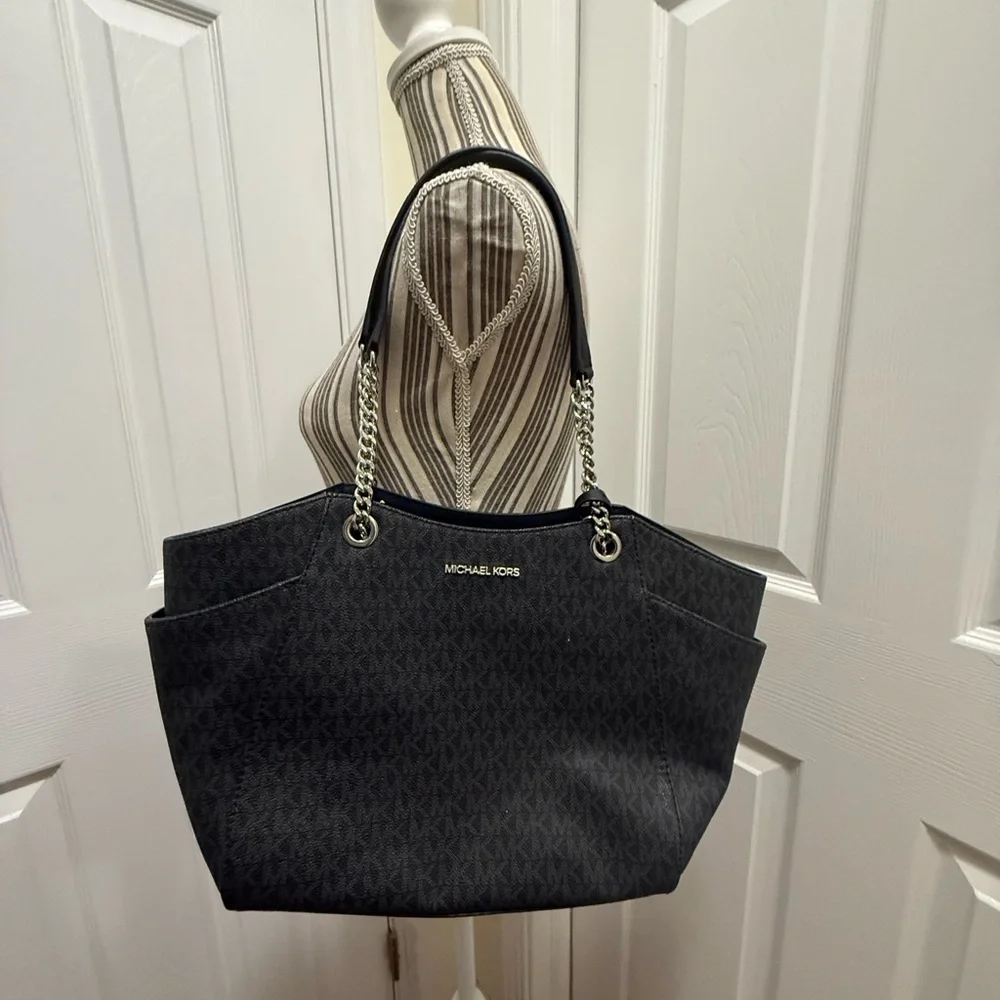 Michael Kors Charcoal Gray Black Tote Bag